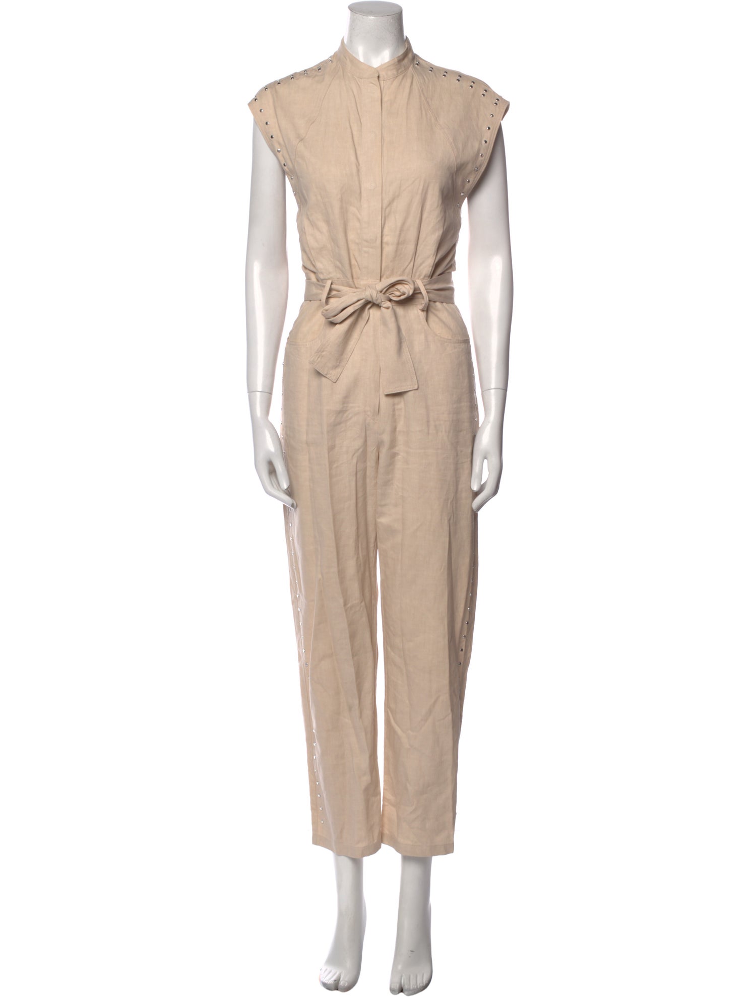 Iro Linen Mock Neck Jumpsuit