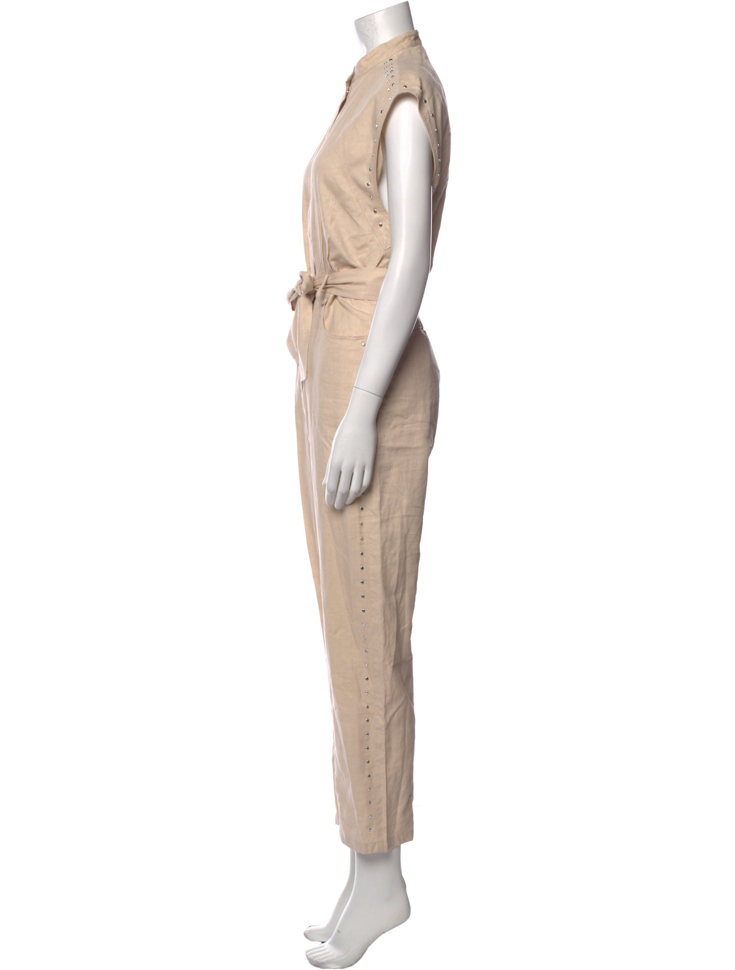 Iro Linen Mock Neck Jumpsuit