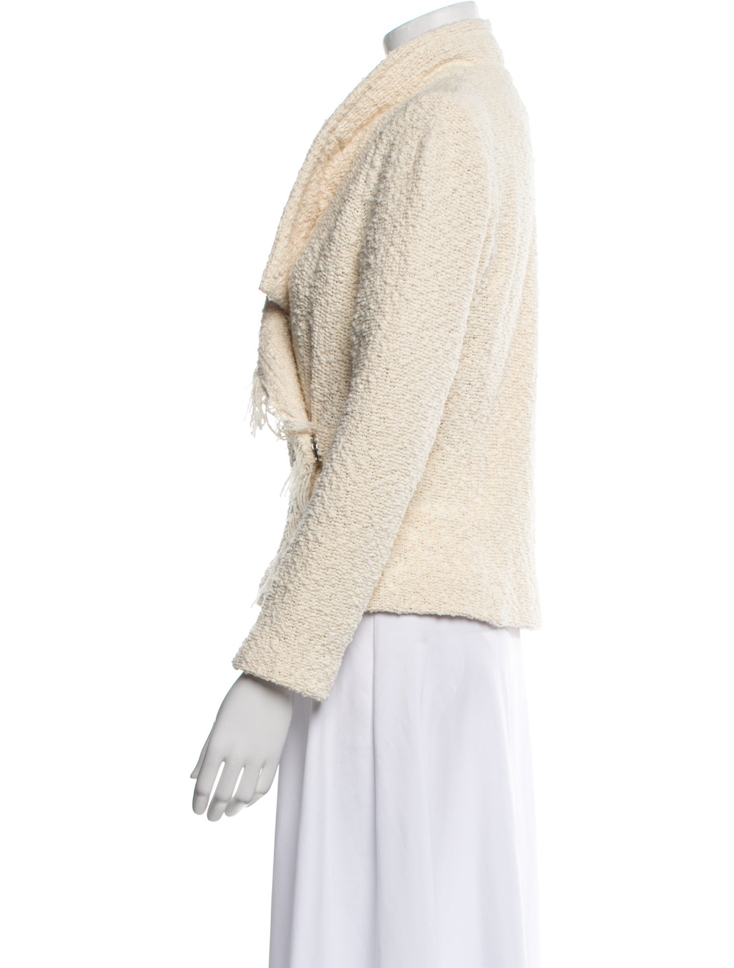 Iro Tweed Pattern Faux Fur Jacket