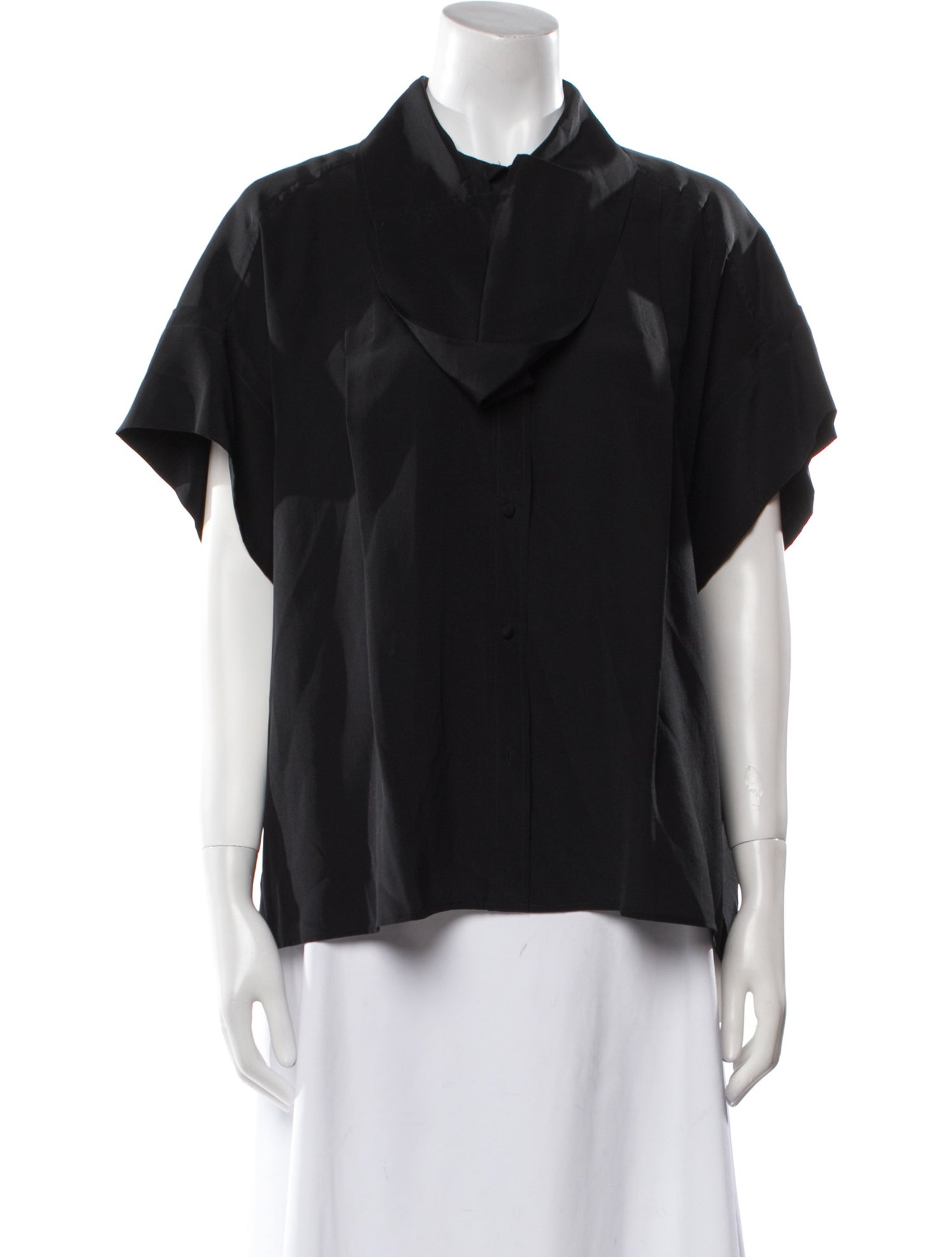 Iro Silk Short Sleeve Button-Up Top