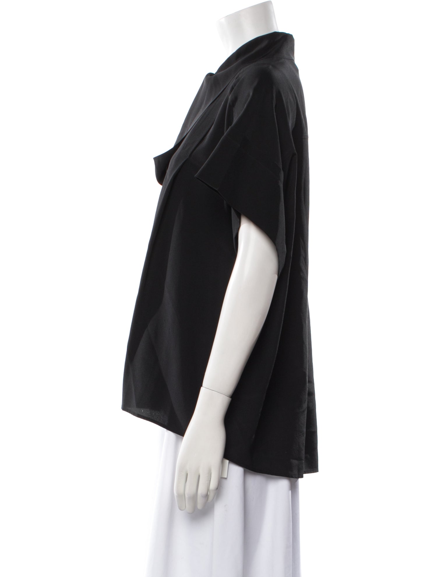 Iro Silk Short Sleeve Button-Up Top