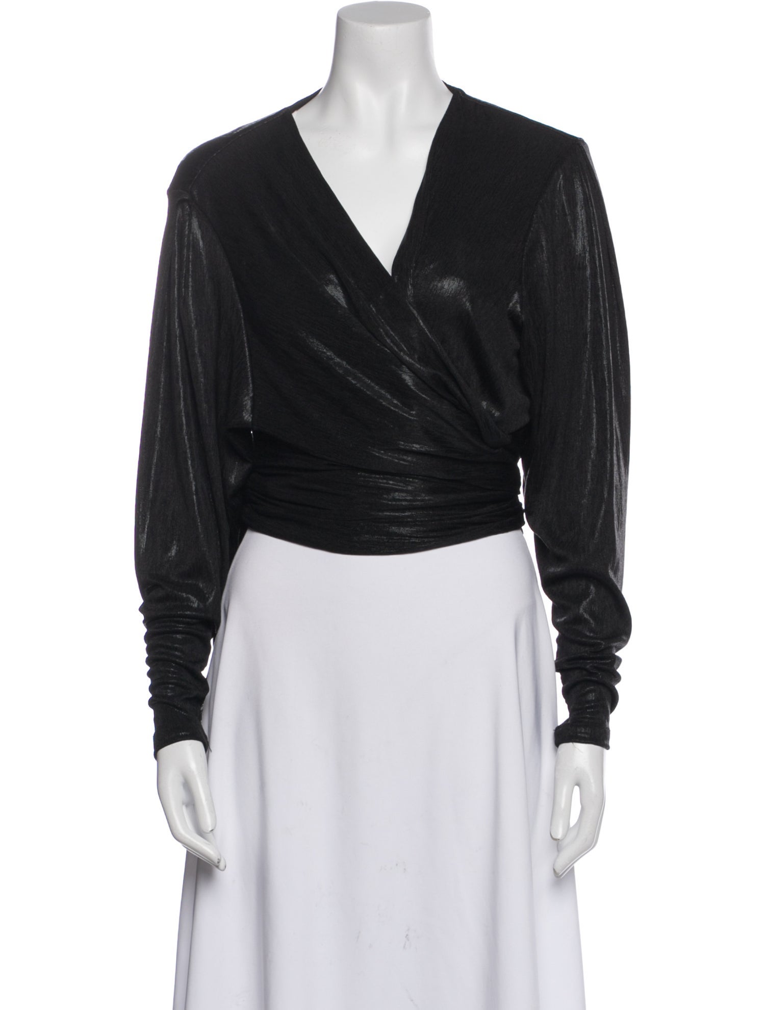 Iro V-Neck Long Sleeve Crop Top