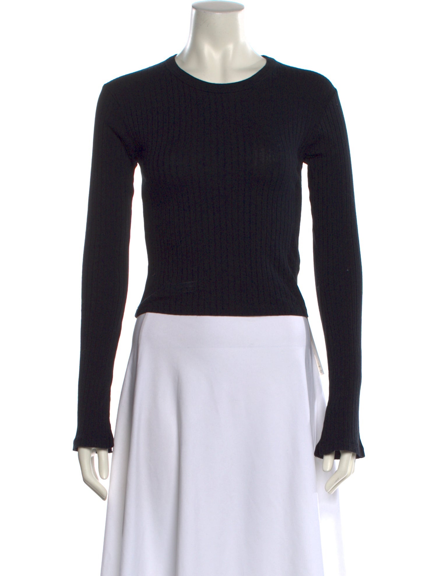 Iro Scoop Neck Long Sleeve Crop Top