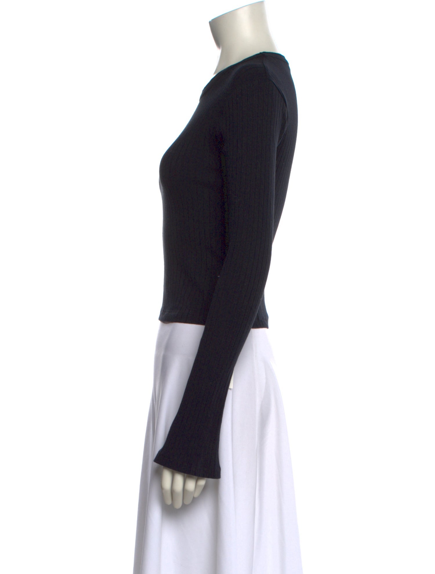 Iro Scoop Neck Long Sleeve Crop Top