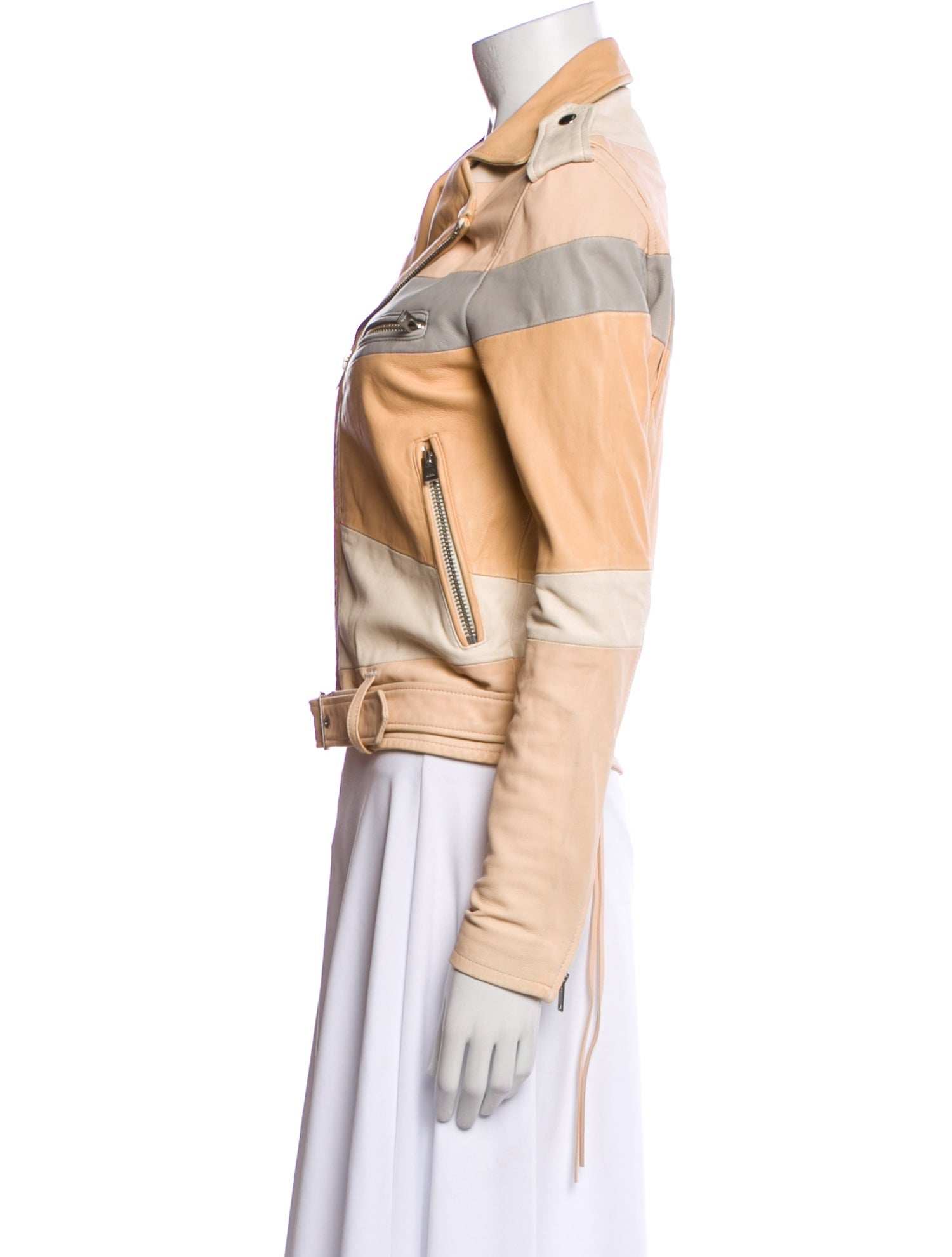 Iro Lamb Leather Graphic Print Biker Jacket