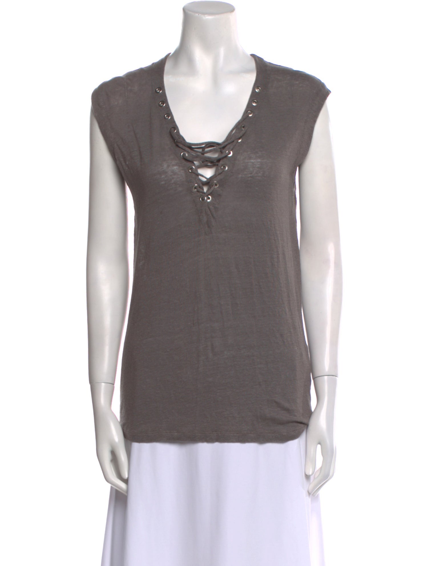 Iro Linen V-Neck Top