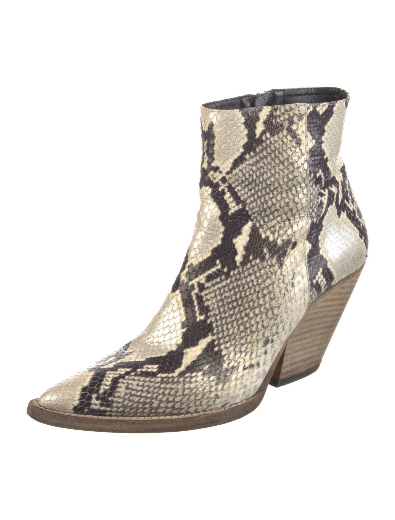 Iro Embossed Leather Animal Print Boots
