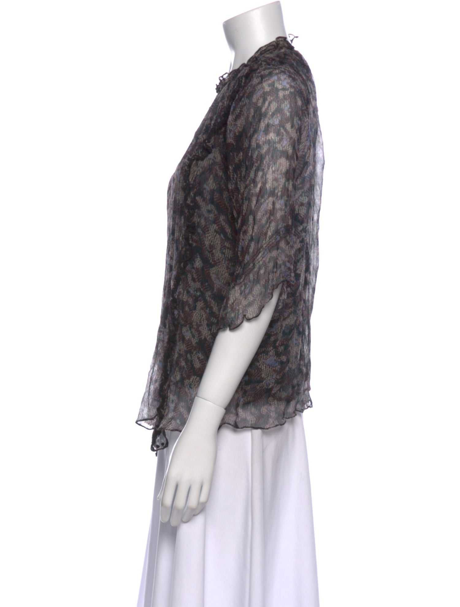 Iro Printed Mock Neck Blouse