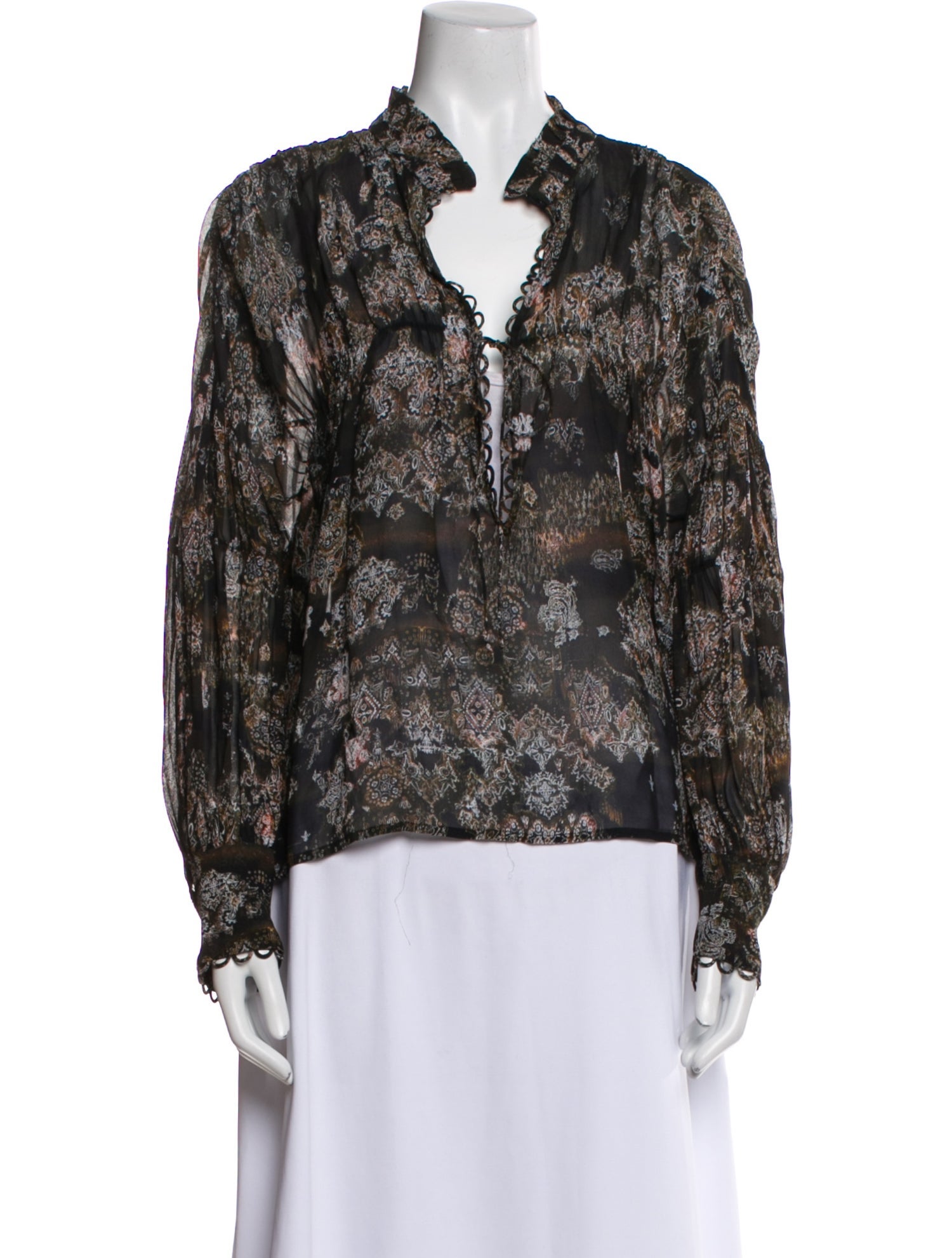 Iro Printed V-Neck Blouse