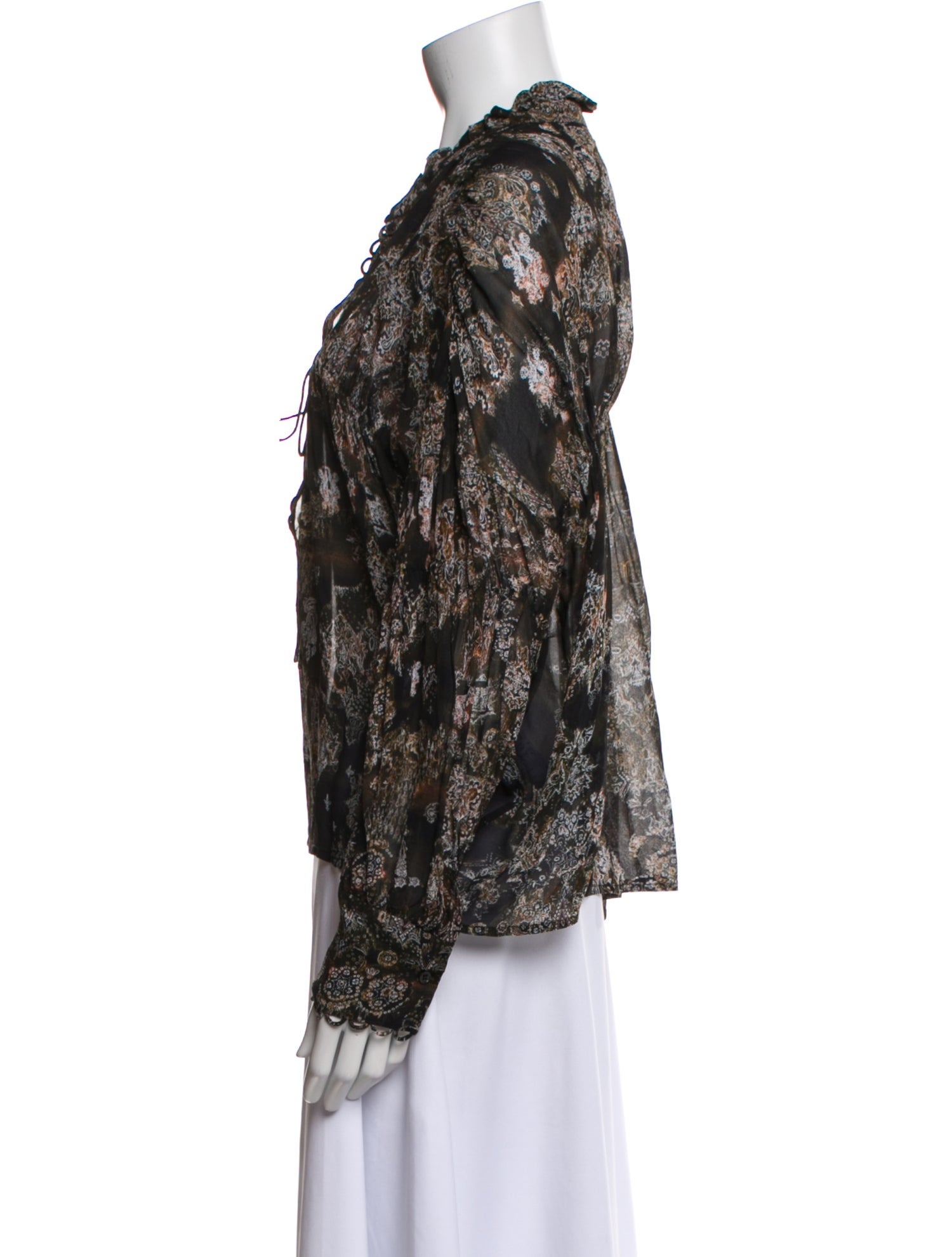 Iro Printed V-Neck Blouse