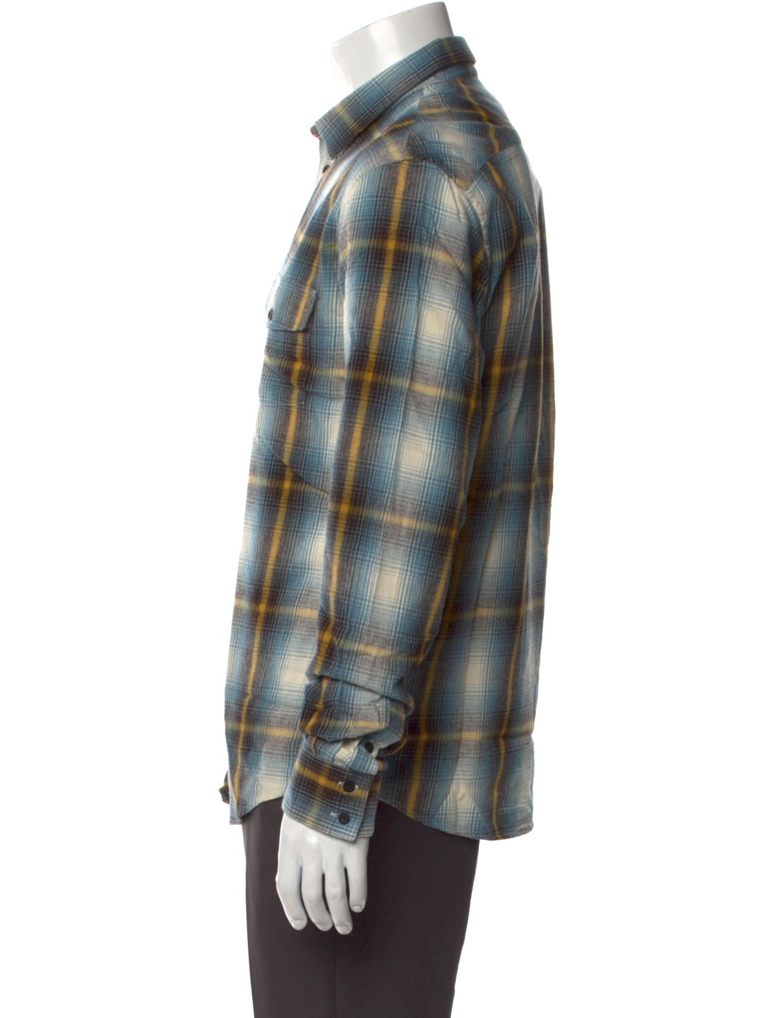 Iro Plaid Print Long Sleeve Western Shirt w/ Tags