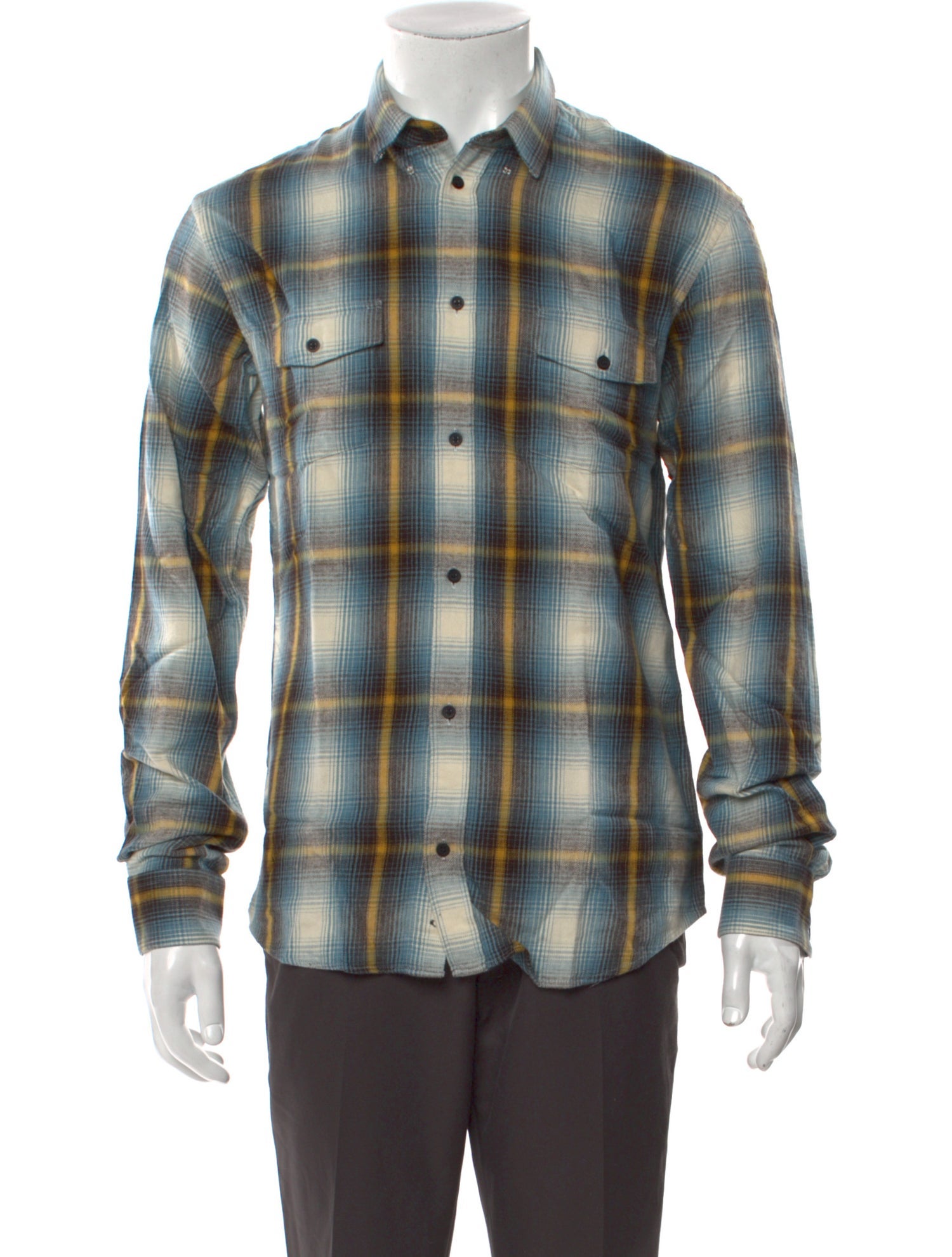 Iro Plaid Print Long Sleeve Shirt w/ Tags