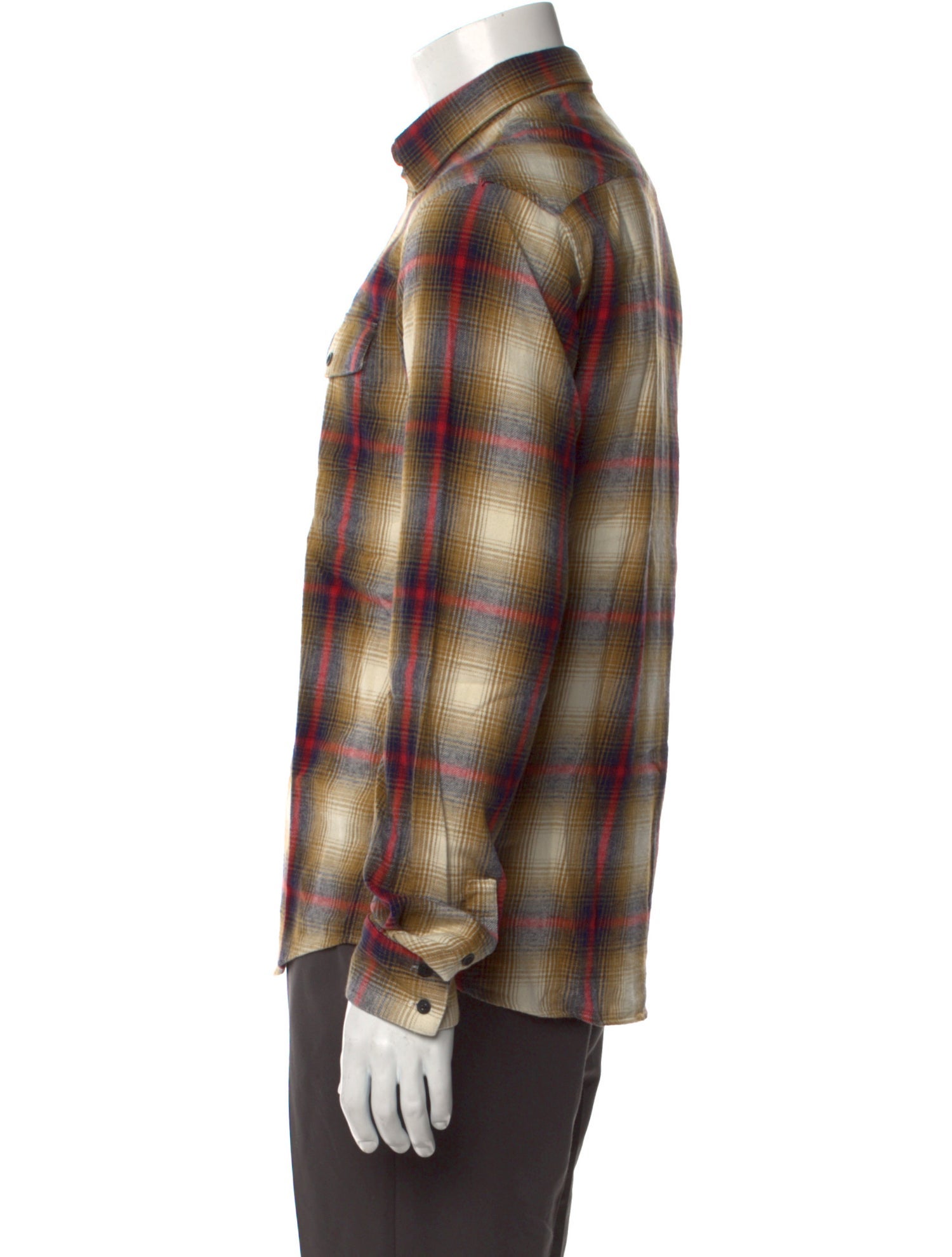 Iro Plaid Print Long Sleeve Western Shirt w/ Tags