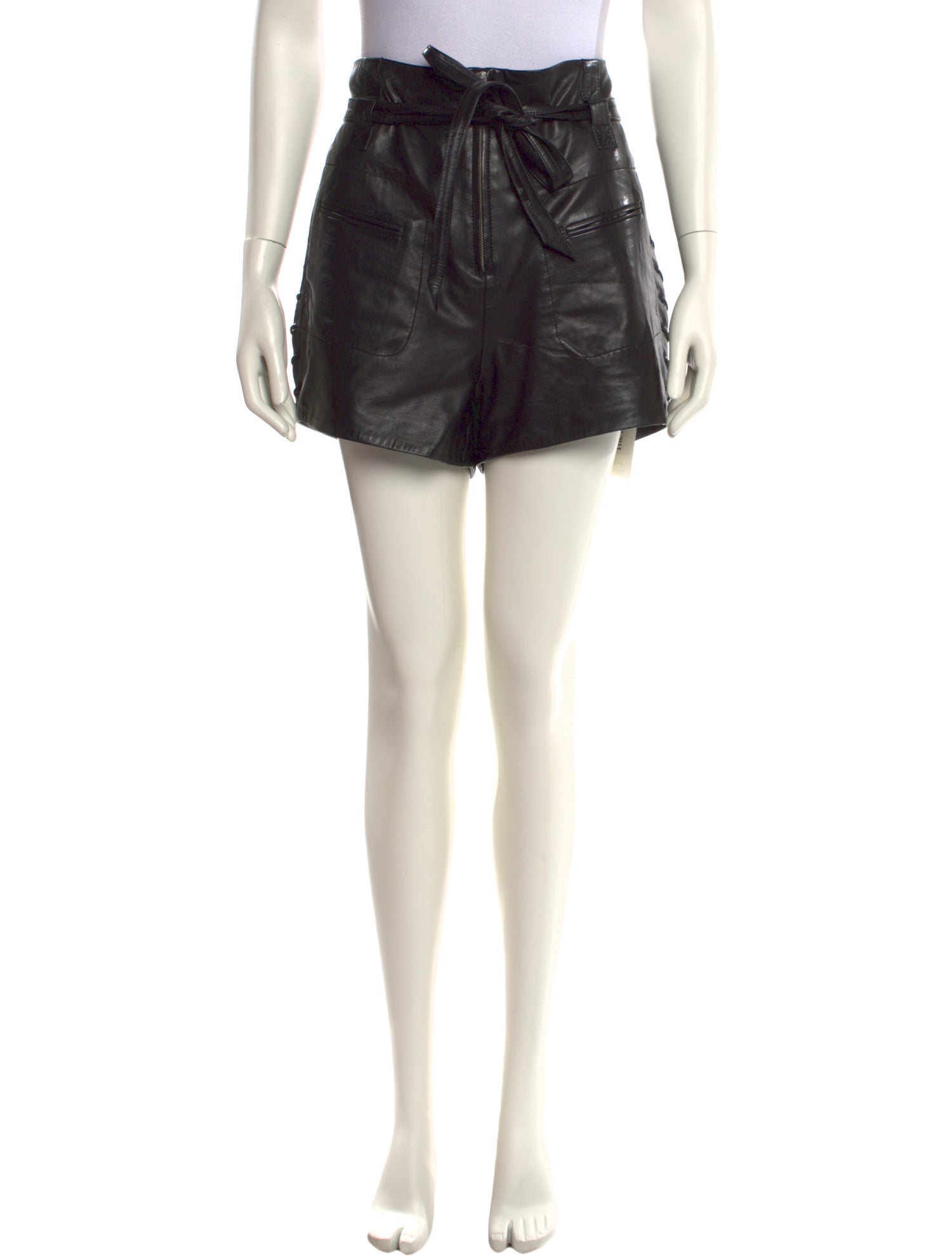 Iro Lamb Leather Mini Shorts
