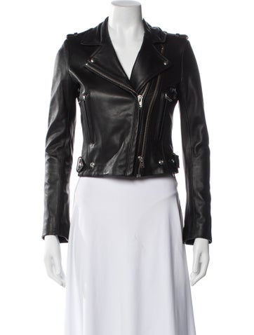 Pre-owned Iro Lamb Leather Biker Jacket In Black