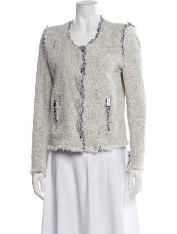 Pre-owned Iro Tweed Pattern Evening Jacket In Neutral