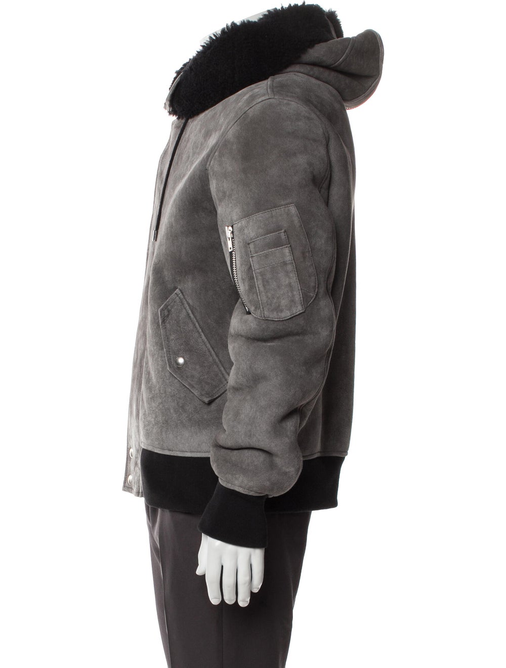 Iro Shearling Colorblock Pattern Puffer Coat - image 2