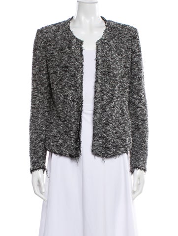 Pre-owned Iro Tweed Pattern Evening Jacket In White