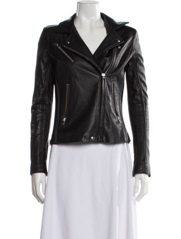 Pre-owned Iro Lamb Leather Biker Jacket In Black