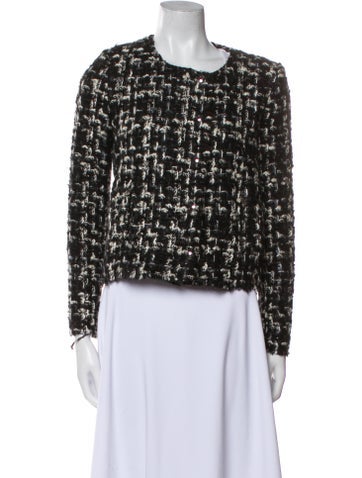 Pre-owned Iro Tweed Pattern Evening Jacket In Black