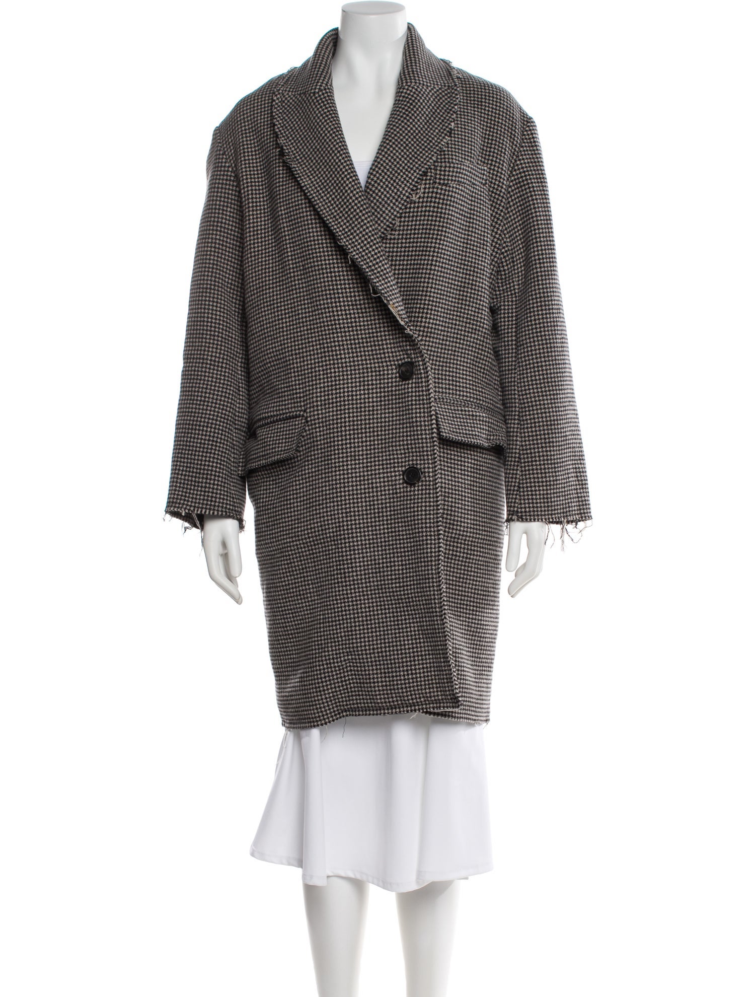 Iro Wool Plaid Print Coat