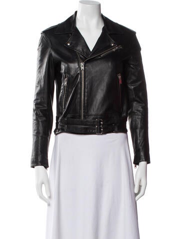 Pre-owned Iro Lamb Leather Biker Jacket In Black