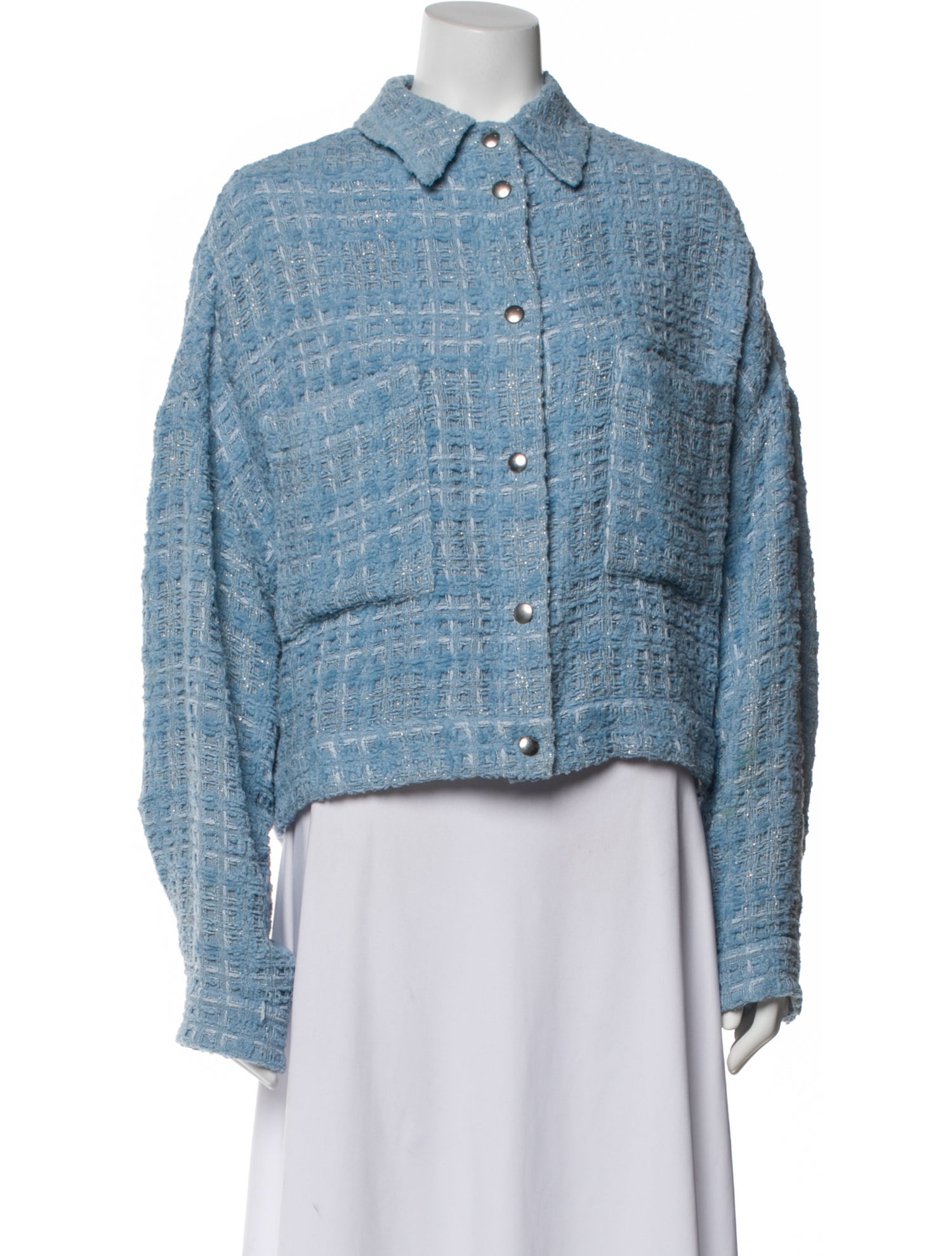 Iro Tweed Pattern Denim Jacket