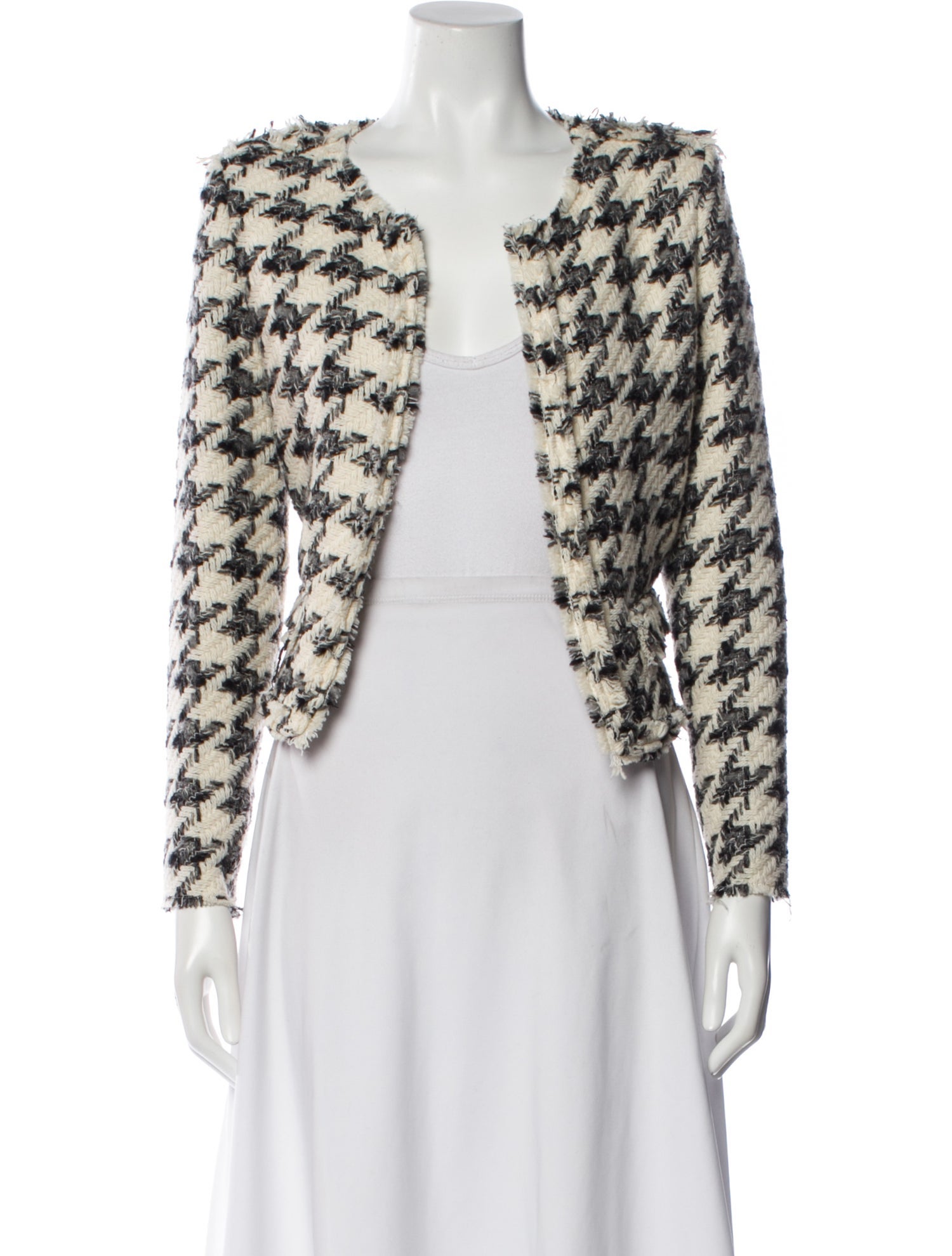 Iro Wool Houndstooth Print Bolero