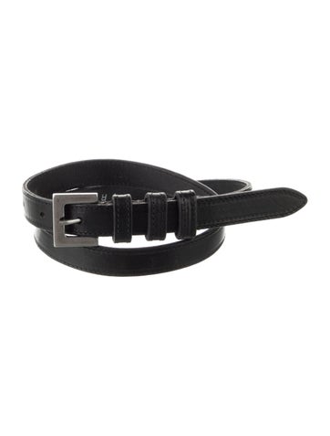 Pre-owned Iro Skinny Leather Waist Belt In Black