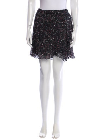 Pre-owned Iro Printed Mini Skirt In Black