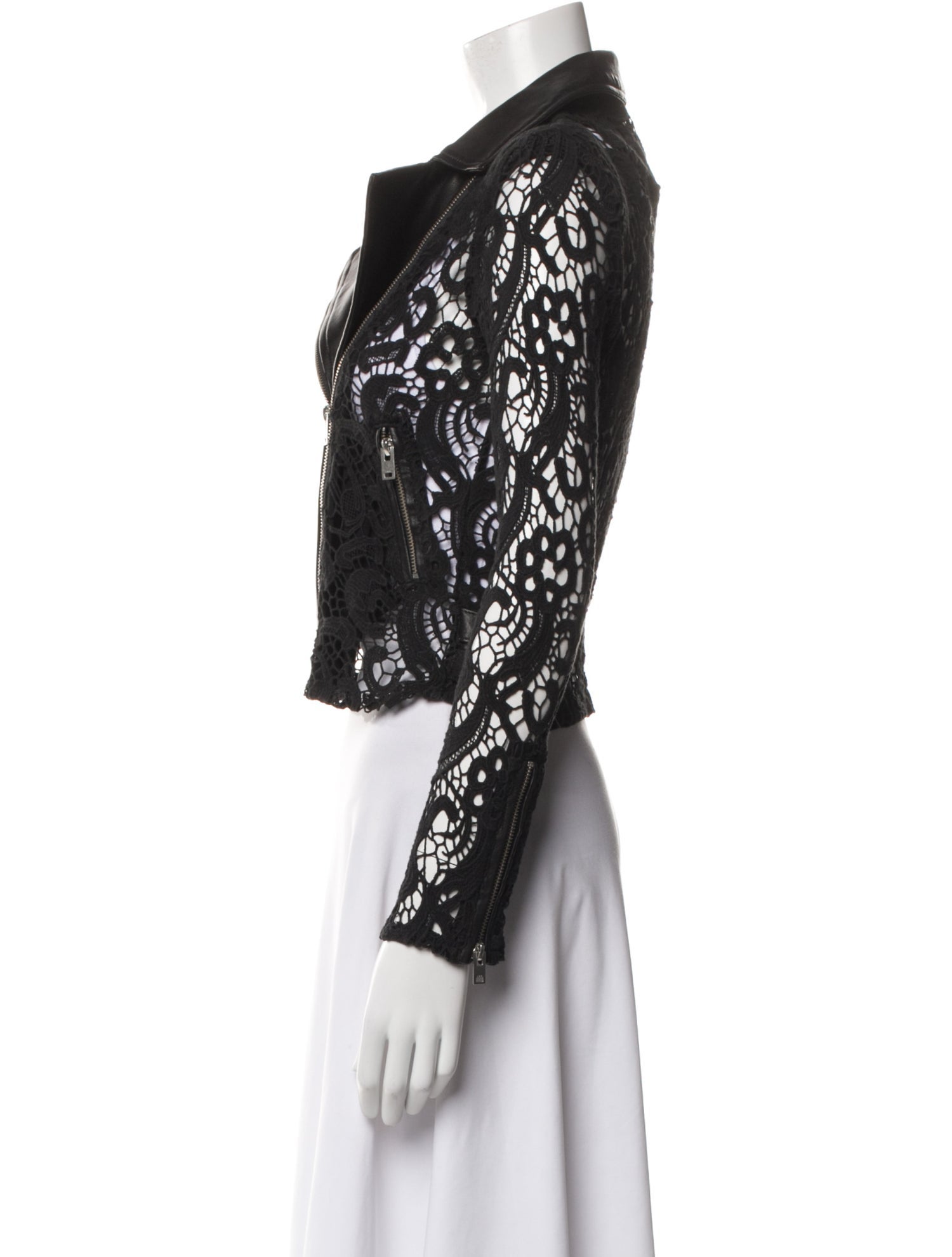 Iro Lace Pattern Biker Jacket
