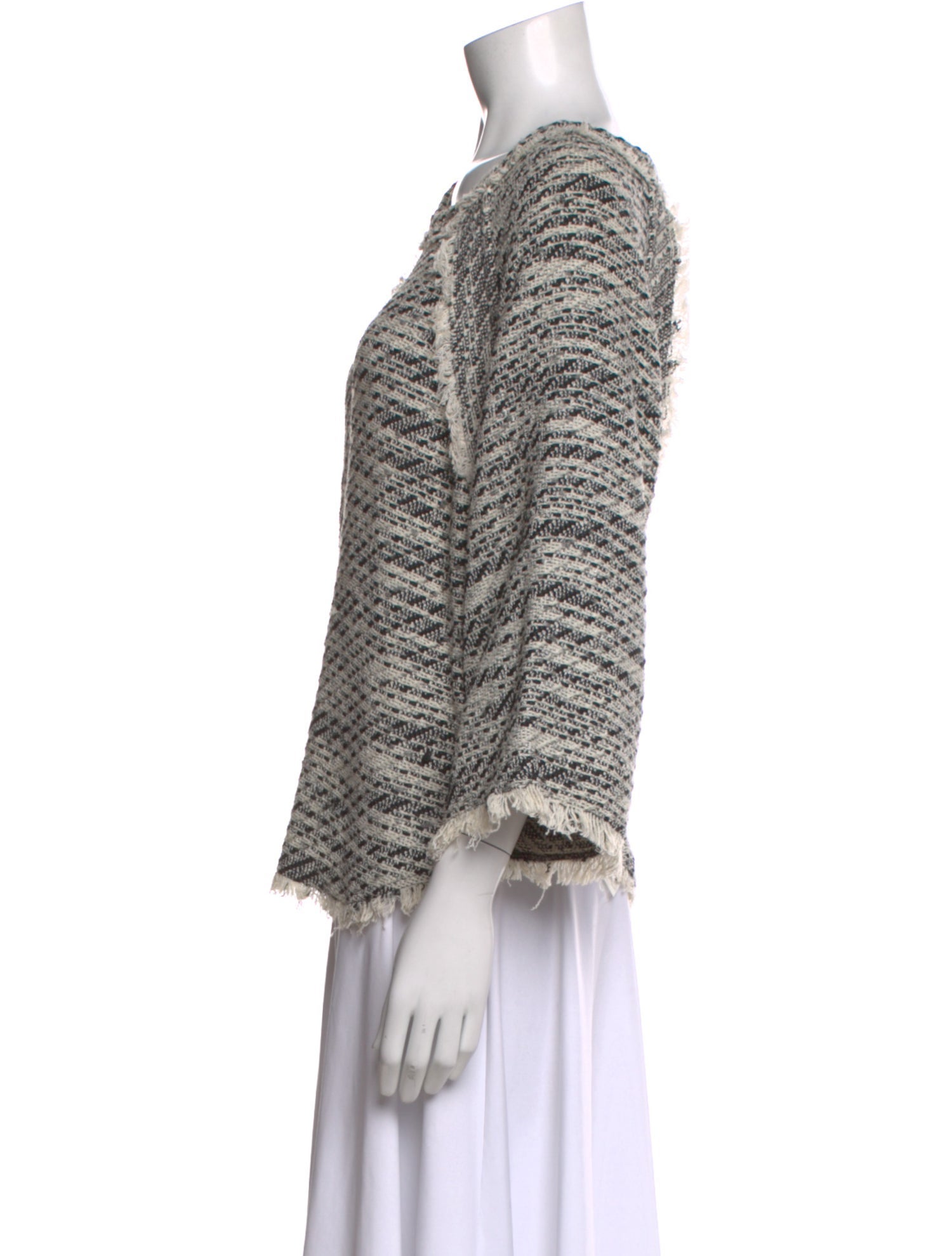 Iro Tweed Pattern Crew Neck Top