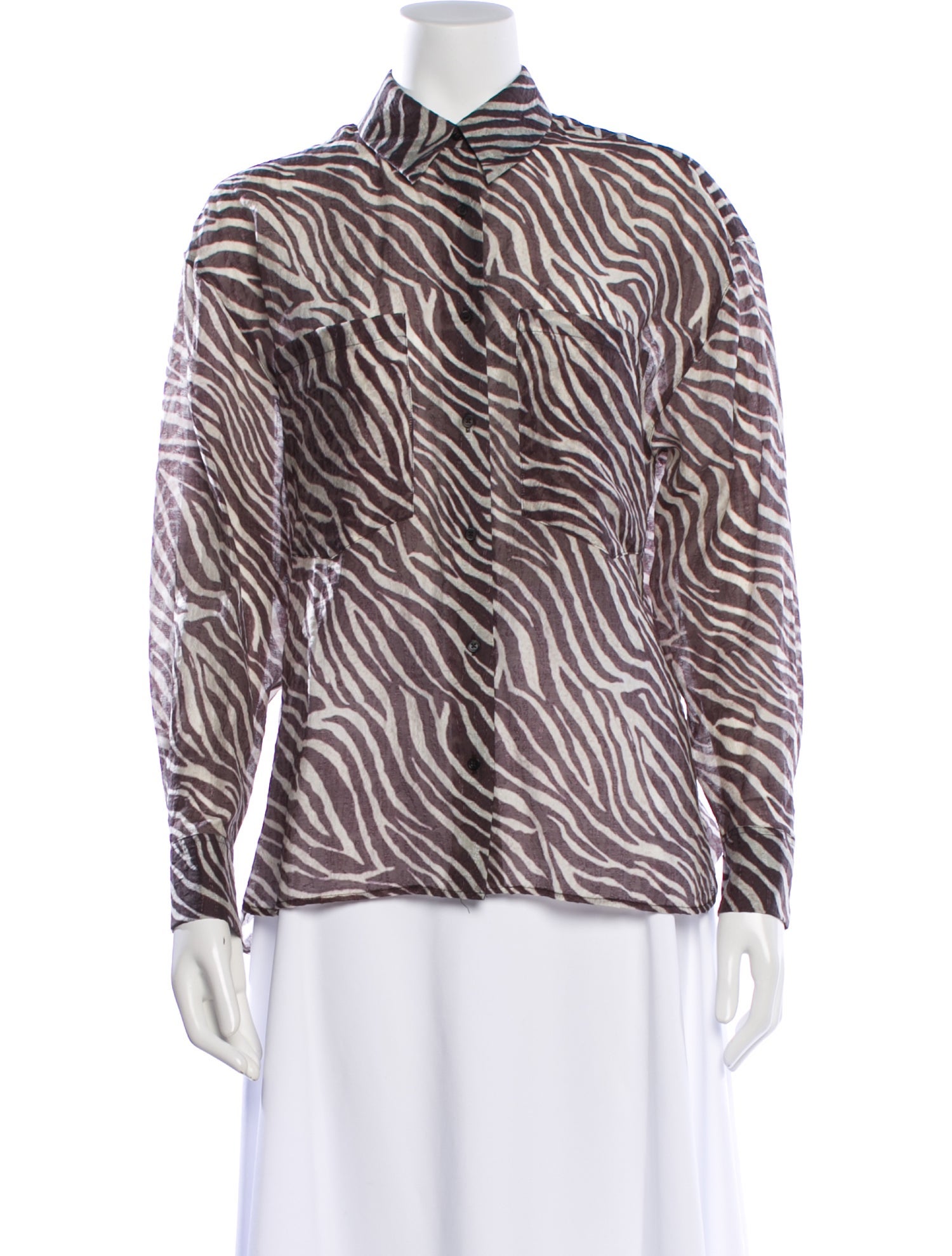 Iro Animal Print Long Sleeve Blouse