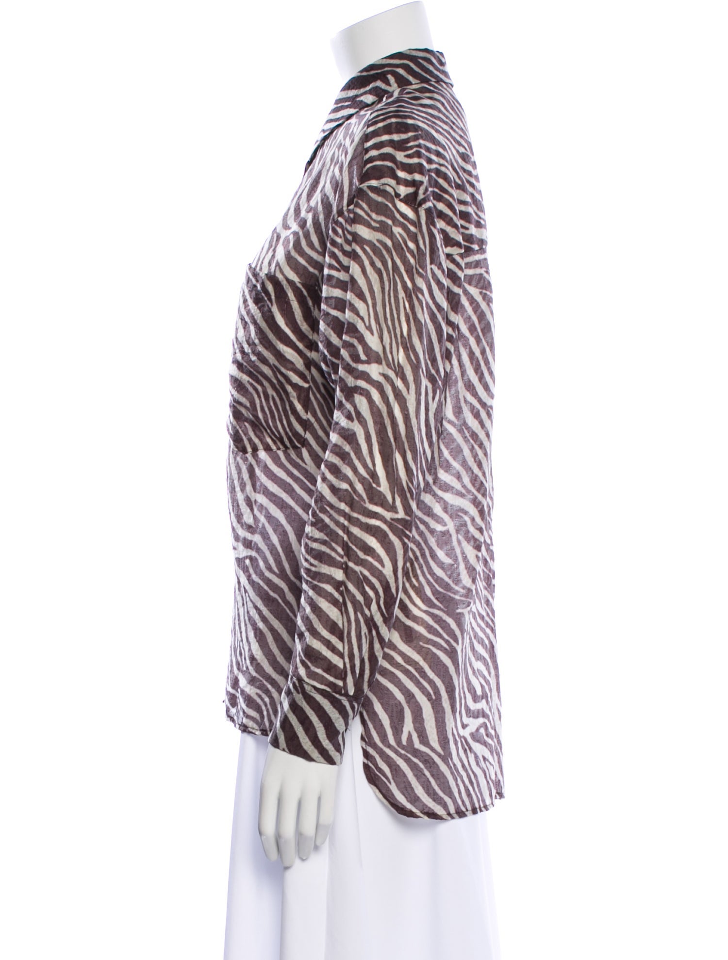 Iro Animal Print Long Sleeve Blouse
