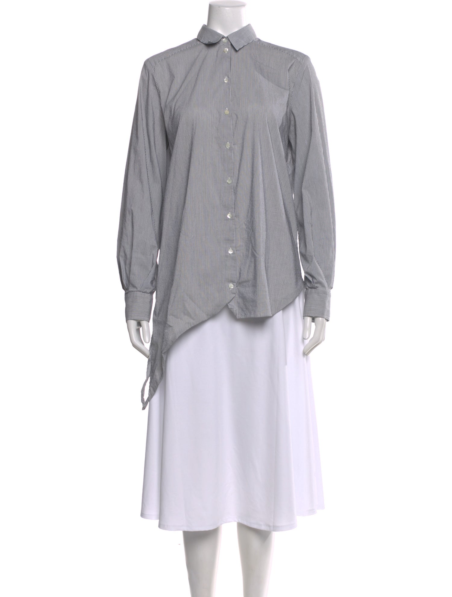 Iro Striped Long Sleeve Button-Up Top