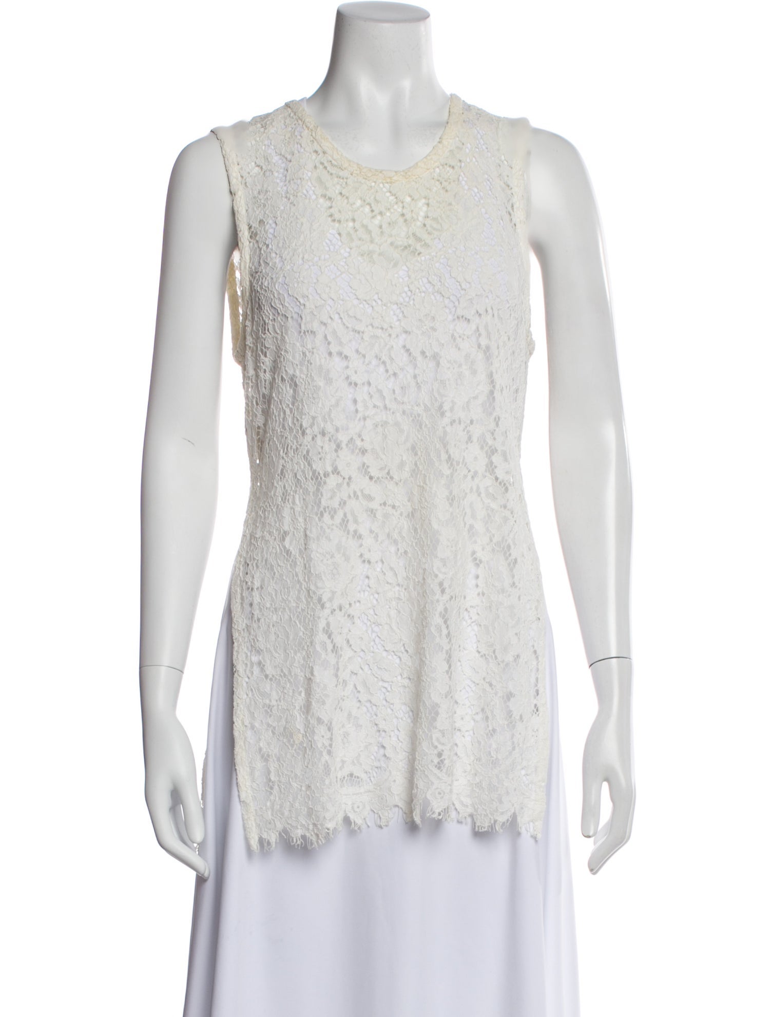 Iro Lace Pattern Crew Neck Top