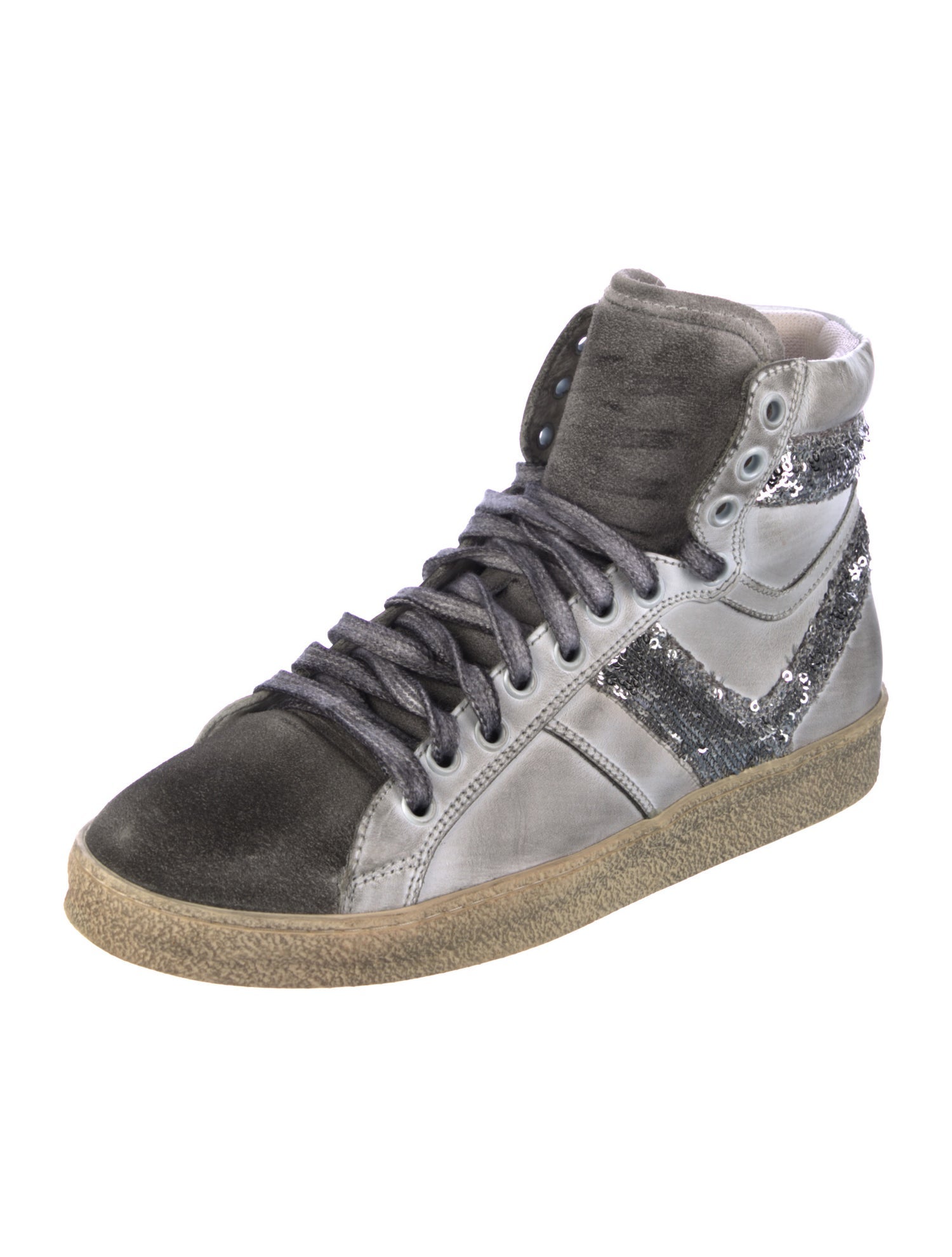 Iro Leather Printed Wedge Sneakers