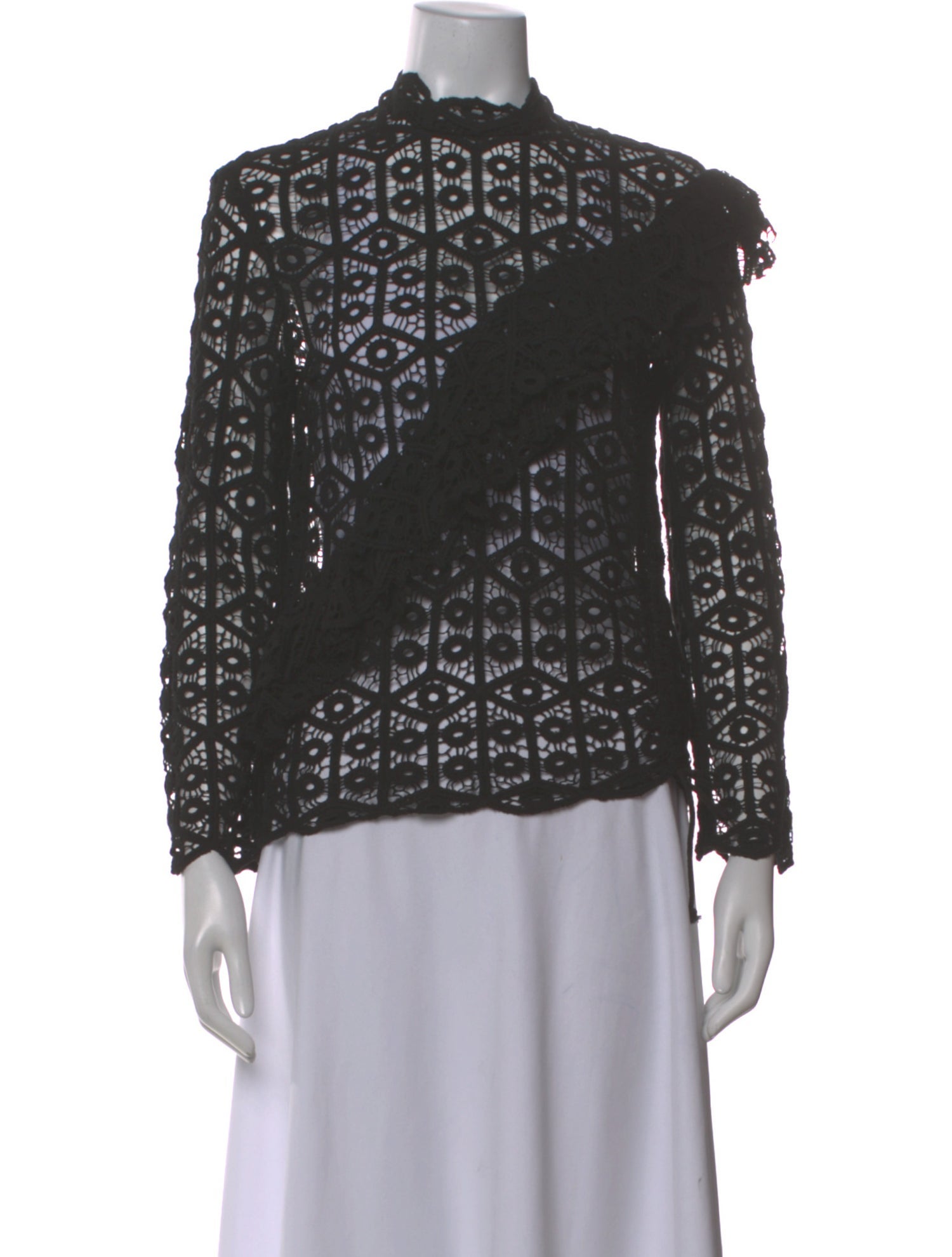 Iro Lace Pattern Long Sleeve Blouse