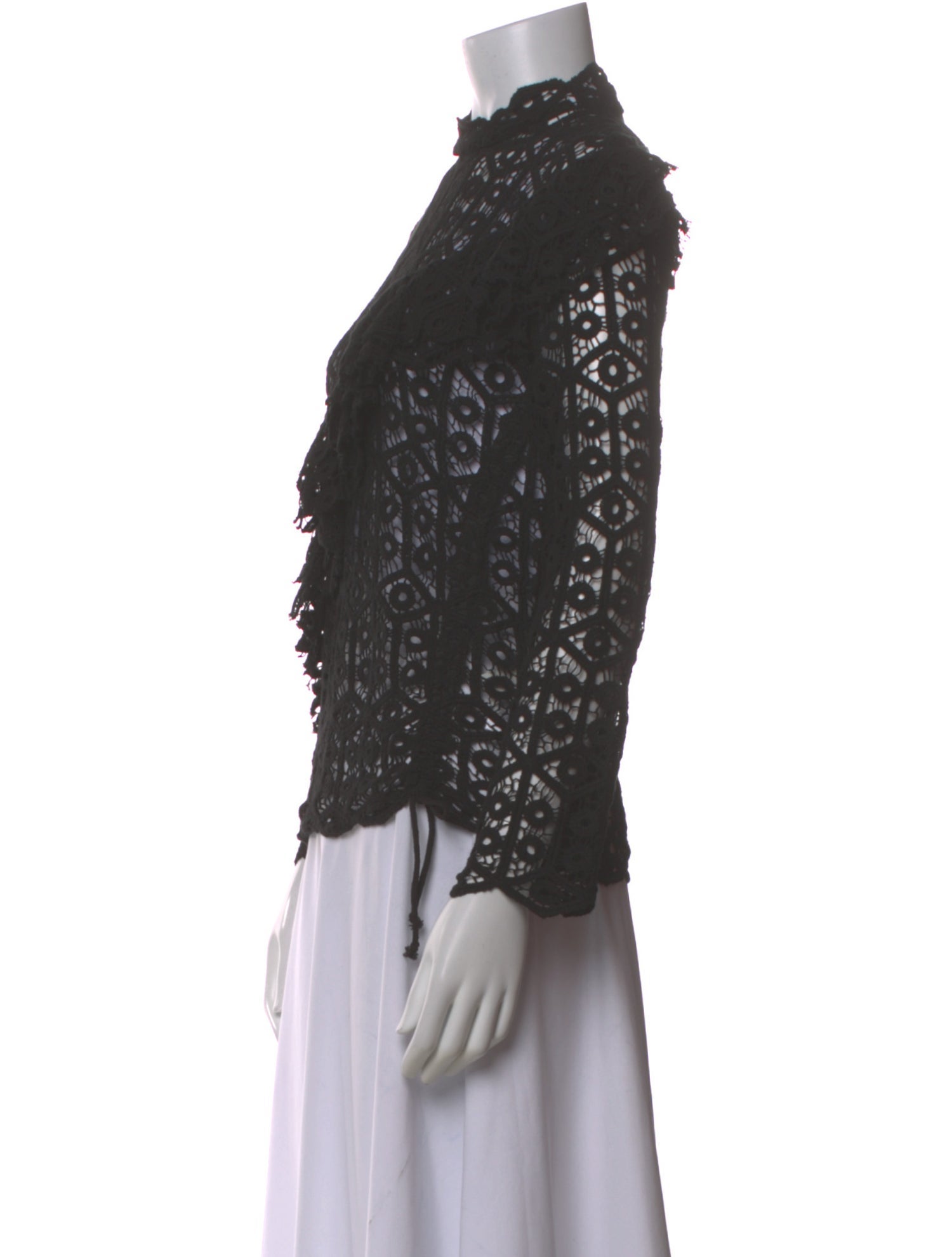 Iro Lace Pattern Long Sleeve Blouse