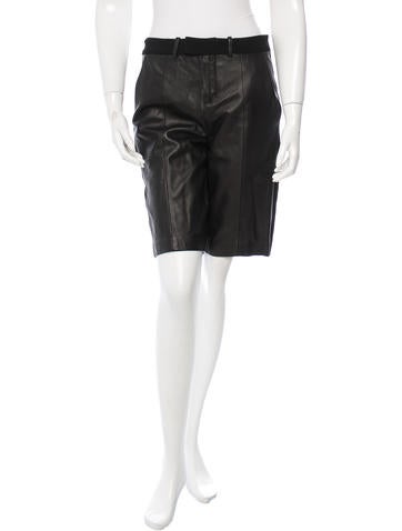 Iro Leather Knee-Length Shorts