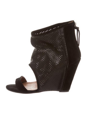 Iro Perforated Leather Peep-Toe Booties