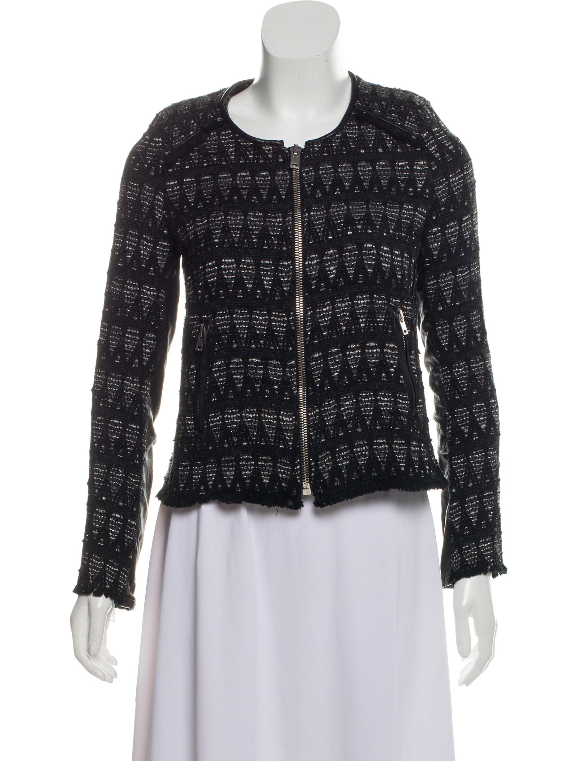 Iro Leather-Accented Zip-Up Jacket