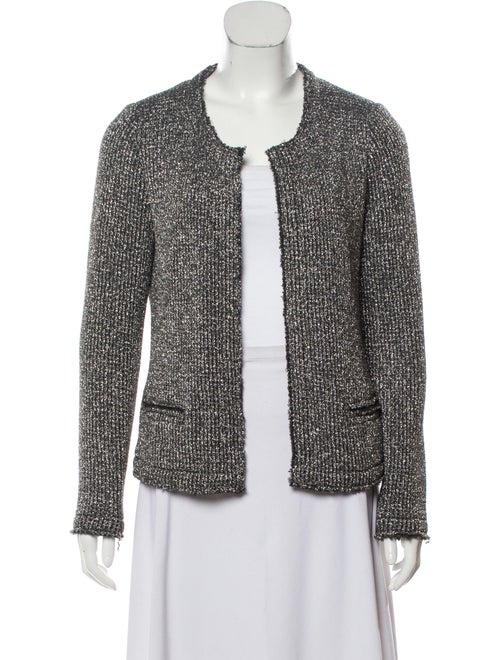 Iro Collarless Metallic Jacket Silver