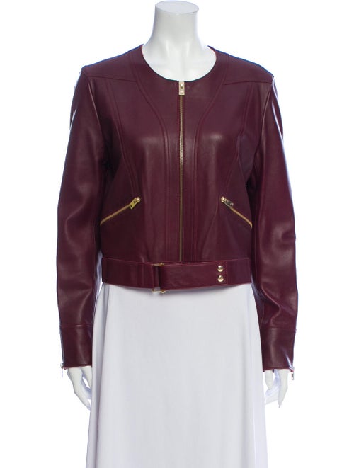 Iro Lamb Leather Biker Jacket Red
