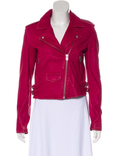 Iro Lamb Leather Biker Jacket Red