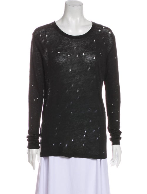 Iro Linen Scoop Neck T-Shirt Black