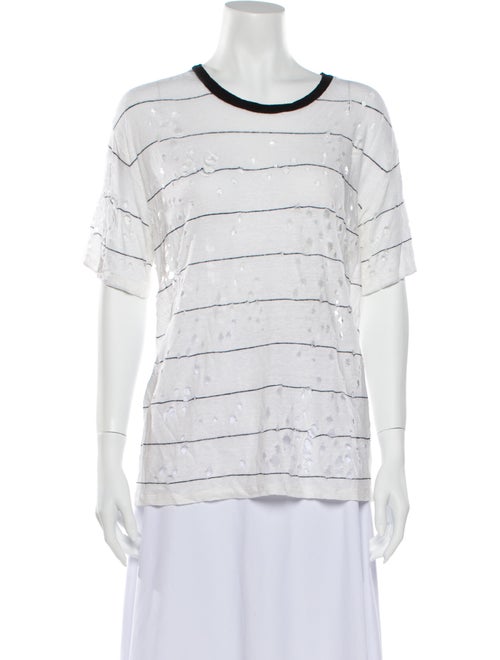 Iro Linen Striped T-Shirt Blue