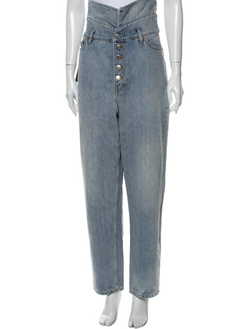 Iro High-Rise Straight Leg Jeans Blue
