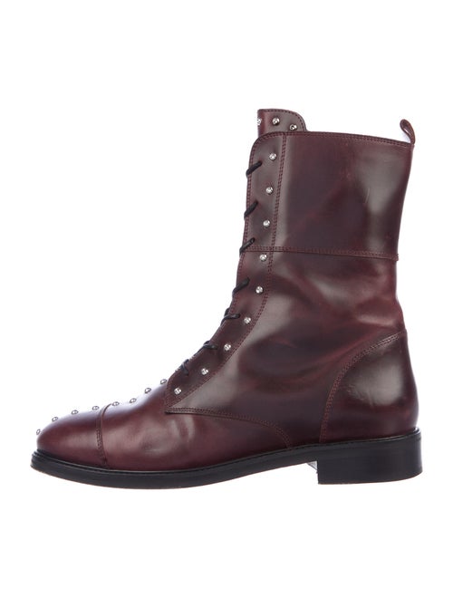 Iro Leather Printed Combat Boots