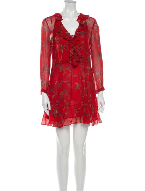 Iro Floral Print Mini Dress Red
